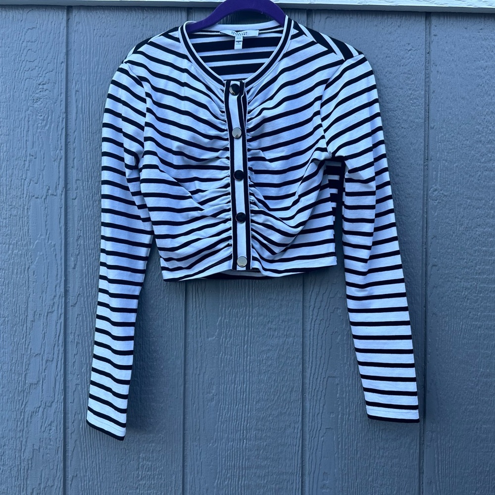 Derek Lam 10 Crosby Striped Crop Top